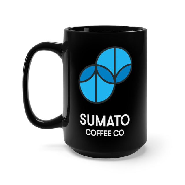 Fuel bold decisions with this sleek 15oz black Sumato mug. Durable, microwave-safe, and perfect for making power moves—one sip at a time.