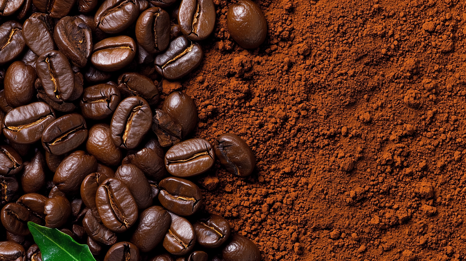 Coffee beans and ground coffee