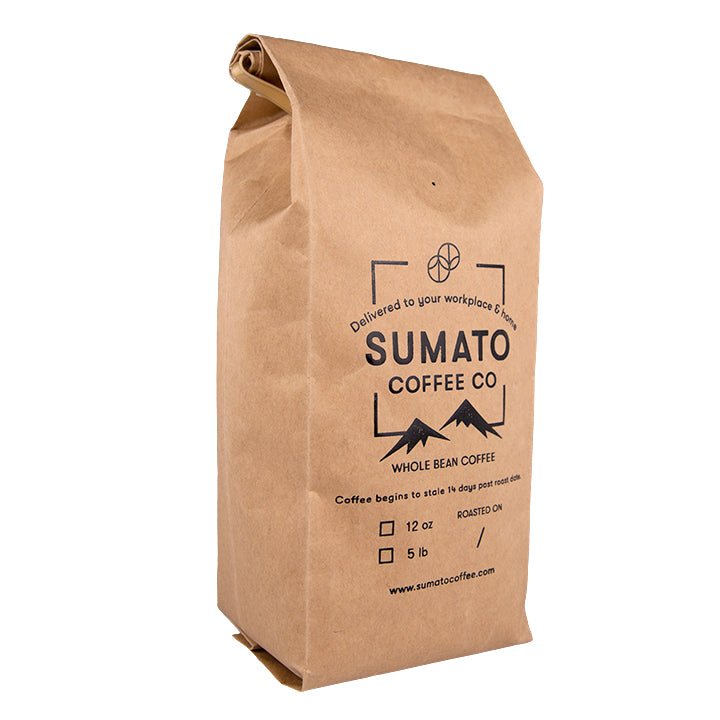 Second stock image of Sumato's coffee bean bag